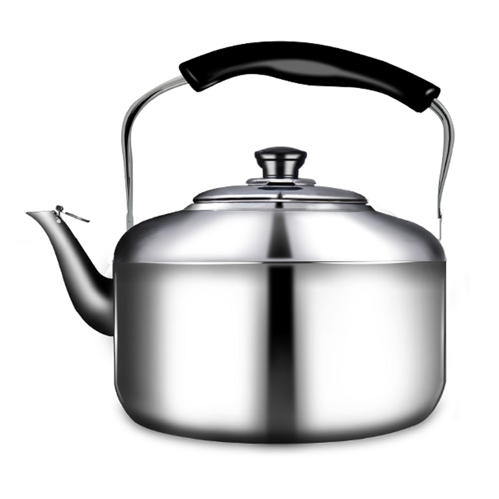 Premium Stainless Steel Whistling Tea Kettle - 7.5L Large Capacity Stovetop Teapot for Gas & Induction Cooktops - Classic Silver Design for Home & Office Use - Perfect for Tea Lovers & Coffee Brewing