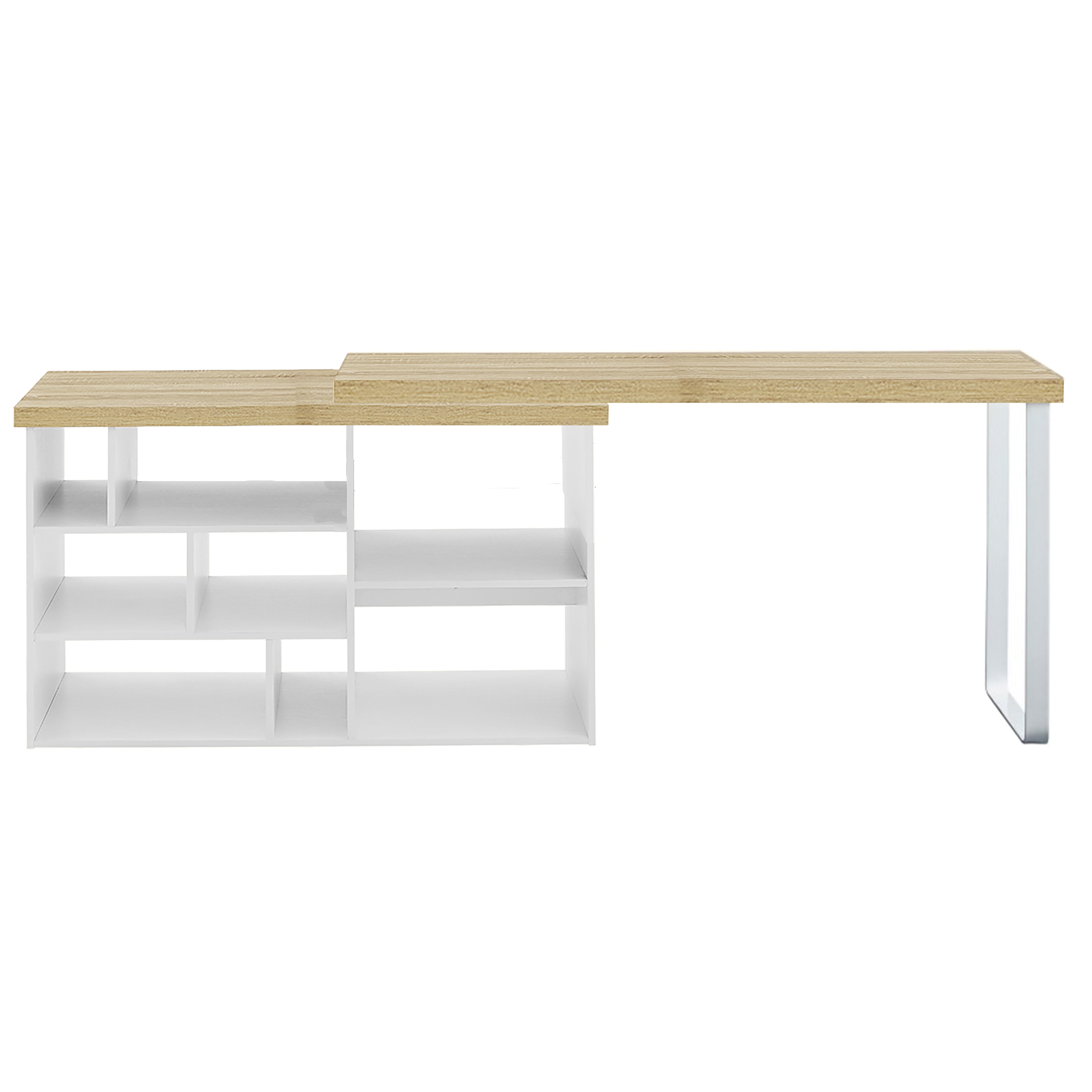 Criterion Adjustable Standing Desk 150cm - Light Oak & White Finish for Home & Office Workspace - Ergonomic Height Adjustable Computer Desk for Work from Home & Office Productivity