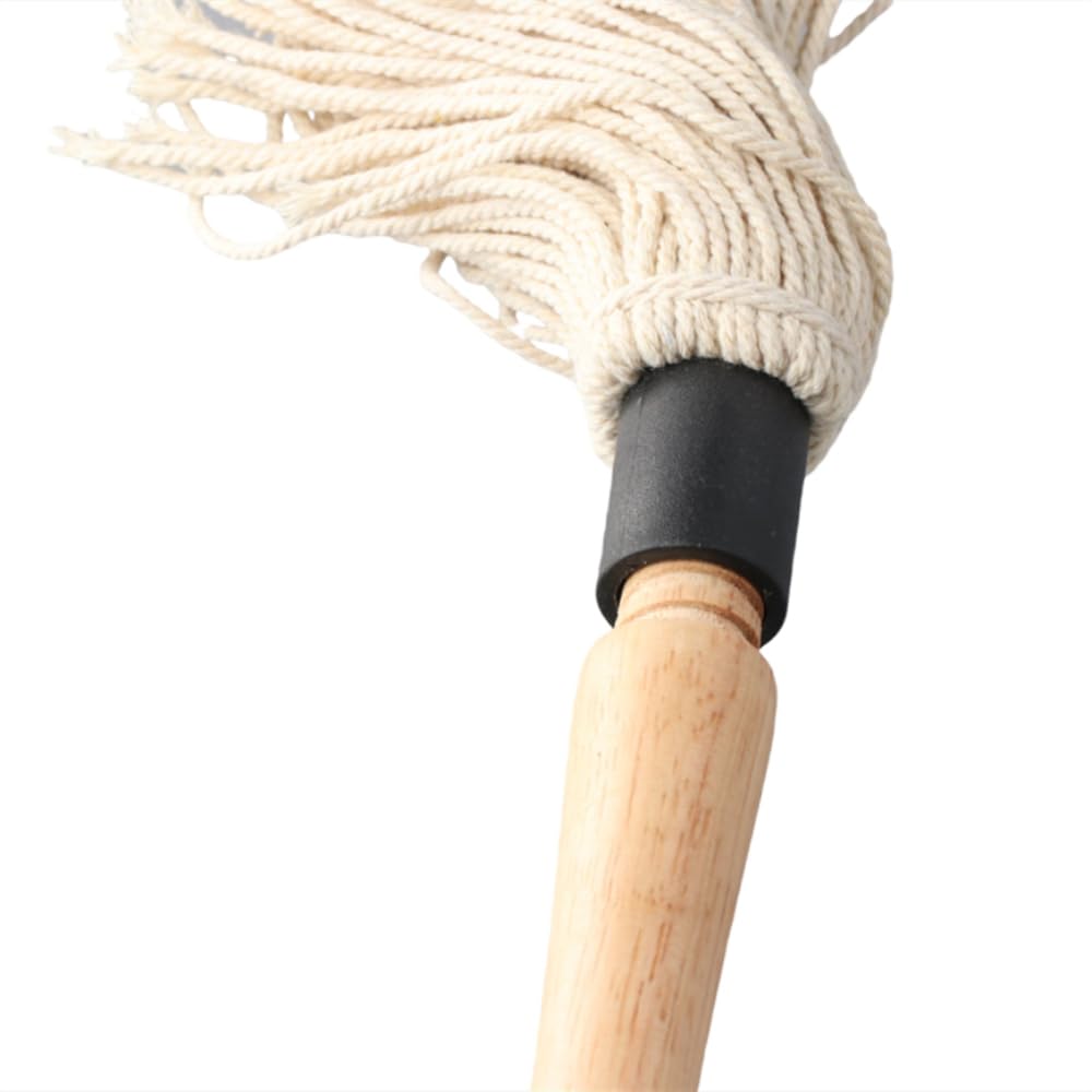 Premium Wooden Long Handle BBQ Basting Mop with 4 Extra Replacement Heads - Grill Brush for BBQ, Smoking, Steak & Meat - Perfect for Backyard Grilling, Camping & Outdoor Cooking