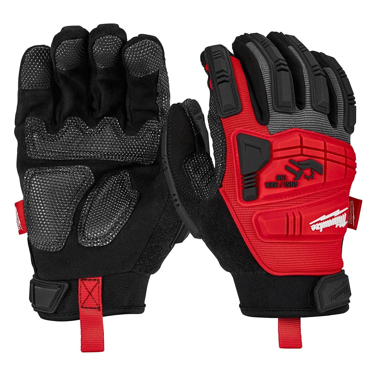 Milwaukee Shock-Resistant Work Gloves Size 8 (M) - Durable Safety Gloves for Construction, Woodworking & DIY Projects