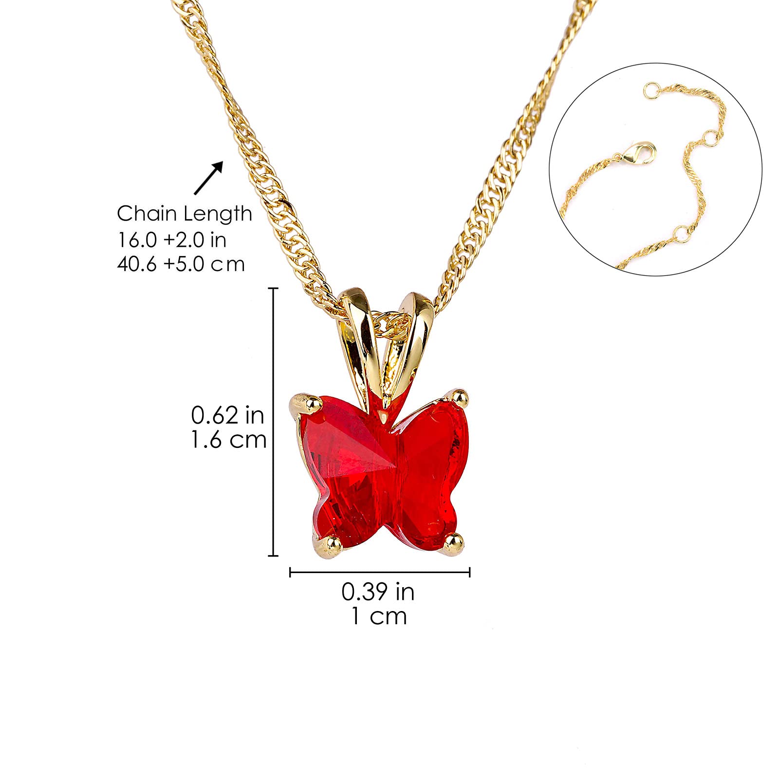 12 Month Birthstone Butterfly Necklace - Horoscope Crystal Choker with Premium Pendant Charm for Women & Girls (16+2 Inches) | Elegant Gift for Birthdays, Anniversaries & Special Occasions