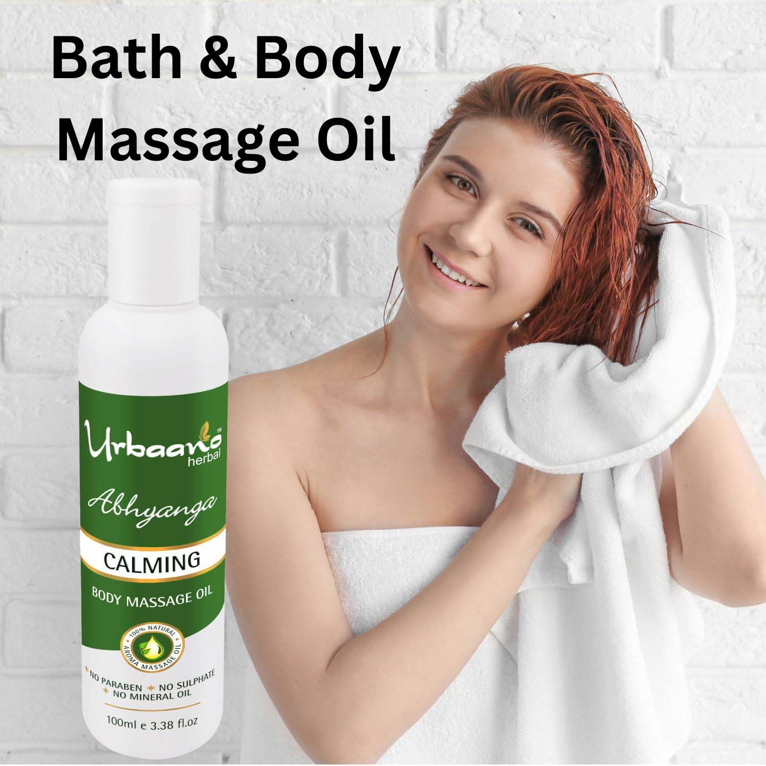 Urbaano Herbal Body Massage Oil for Stress Relief & Skin Firming - Ayurvedic Abhyanga Slimming Treatment to Reduce Cellulite, Calming & Skin-Friendly - 100ml | Perfect for Relaxation, Spa Days & Home Self-Care Routines