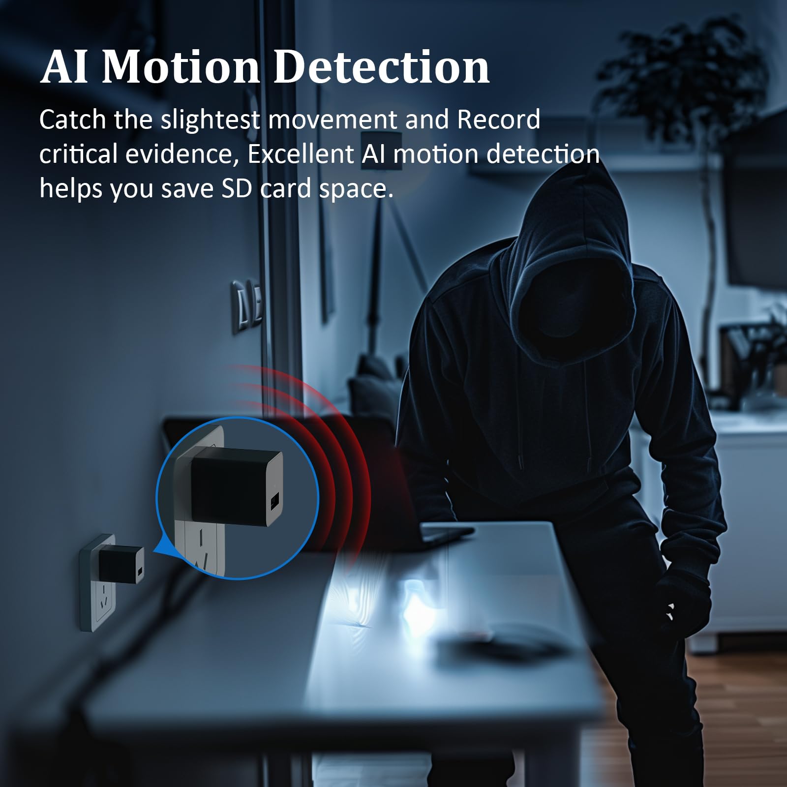 1080P Hidden Spy Camera with Motion Detection - No Audio Video Recording - Mini Covert Nanny Cam for Home Security - Includes 32GB Micro SD Card - Perfect for Indoor Monitoring, Baby Watching & Office Surveillance