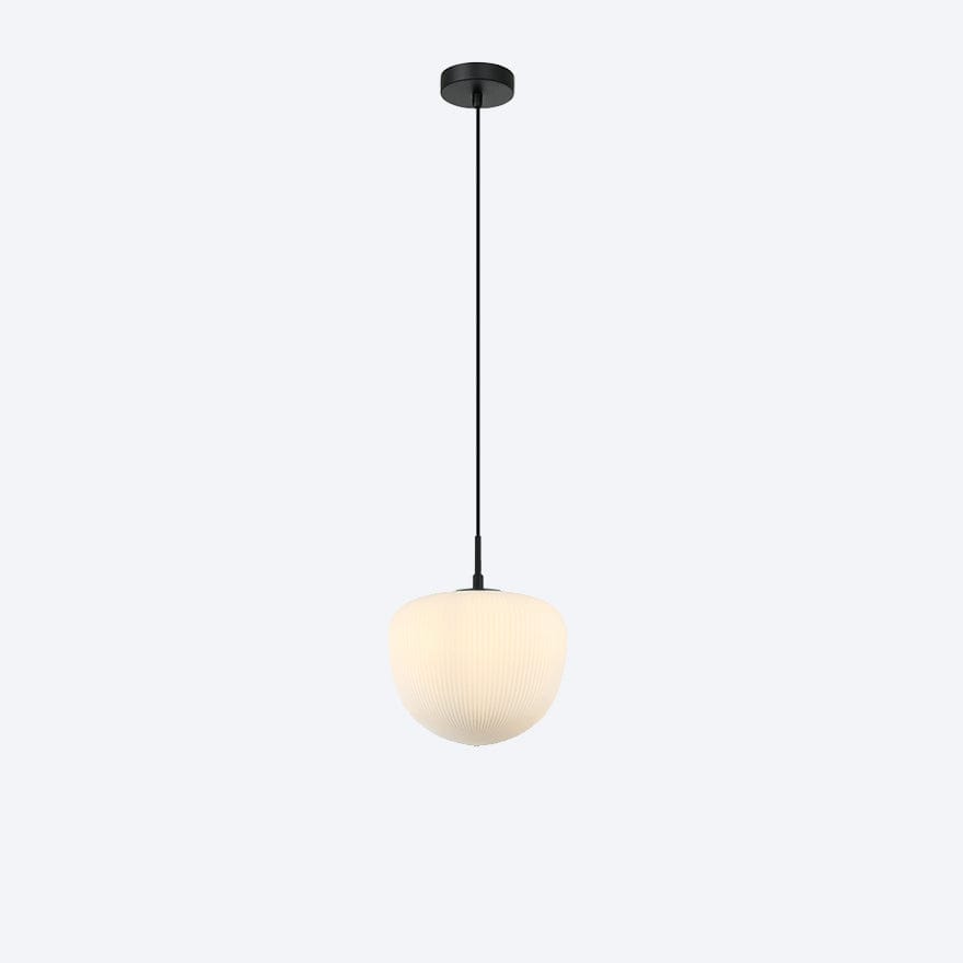 HUDSON S RIBBED GLASS PENDANT Light Fixture - Vintage Industrial Style Ceiling Light for Dining Room, Kitchen, Bar, or Bedroom
