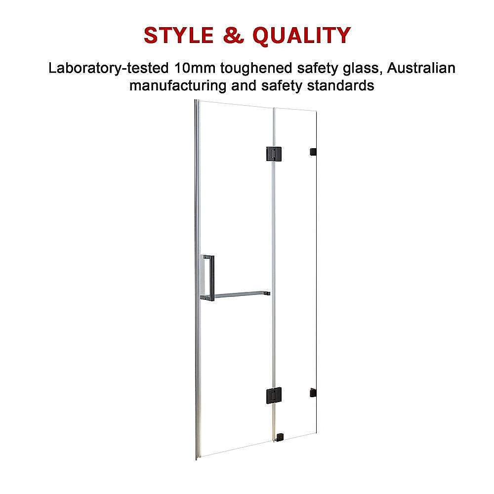 10mm Frameless Shower Screen 100x200cm - Wall to Wall Bathroom Glass Panel by Della Francesca | Perfect for Modern Walk-in Showers & Spa-Like Bathroom Upgrades