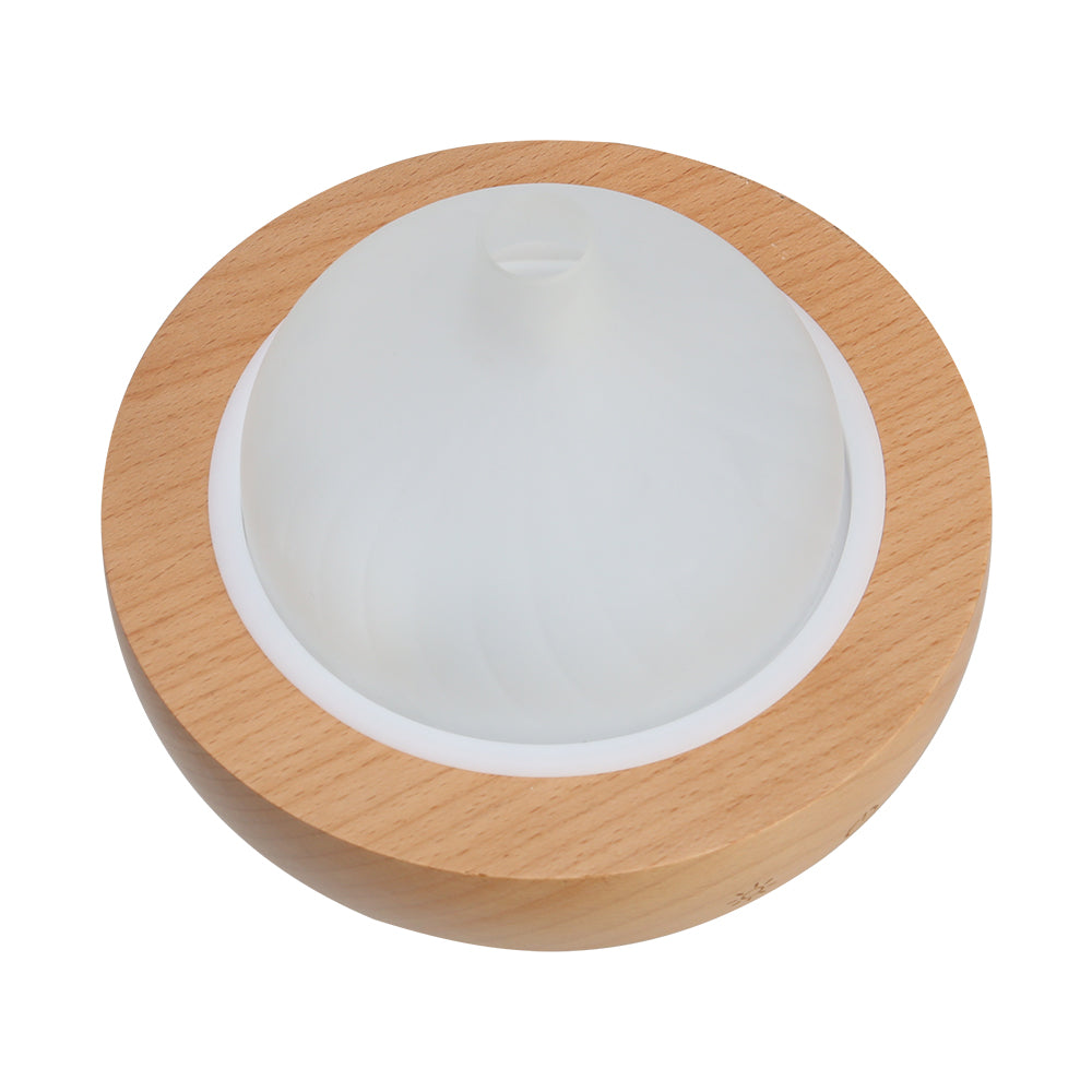 Devanti Ultrasonic Aroma Diffuser with LED Lights - Essential Oil Humidifier for Home, Office, Yoga & Spa - Glass & Wood Design for Relaxation & Aromatherapy