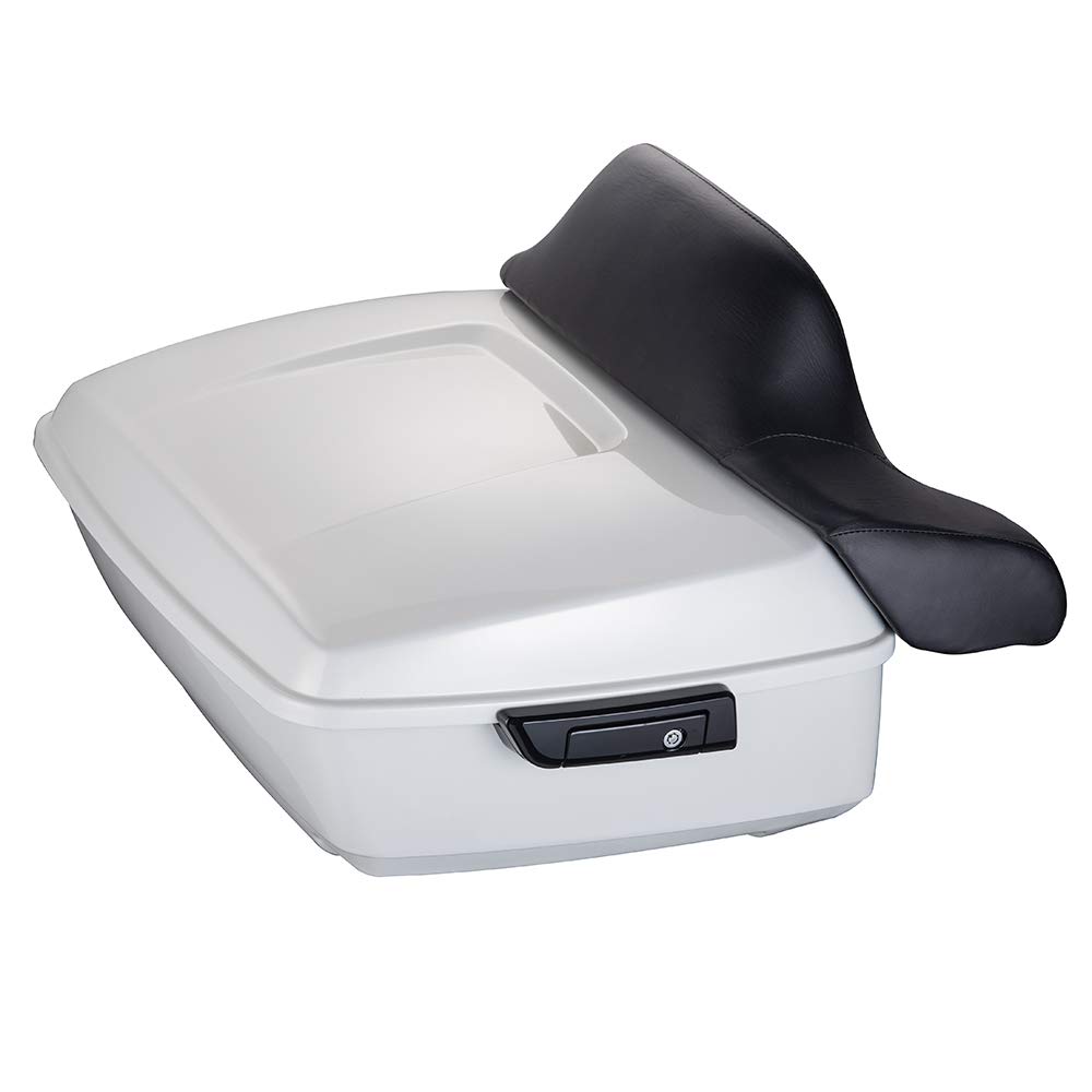 Harley Touring Motorcycle King Tour-Pak Luggage Trunk - Fits 2014+ Models in Bonneville Salt Pearl | Durable Storage for Long Rides & Road Trips