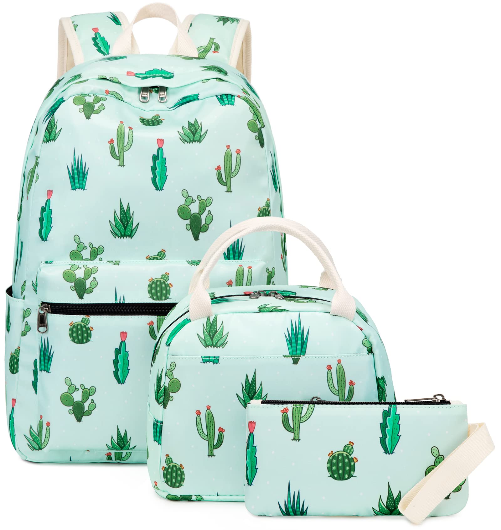 Stylish Teen Girls Backpack Set - Waterproof School Book Bag with Insulated Lunch Box & Pencil Case for Middle & High School Students | Perfect for School, Travel & Daily Use