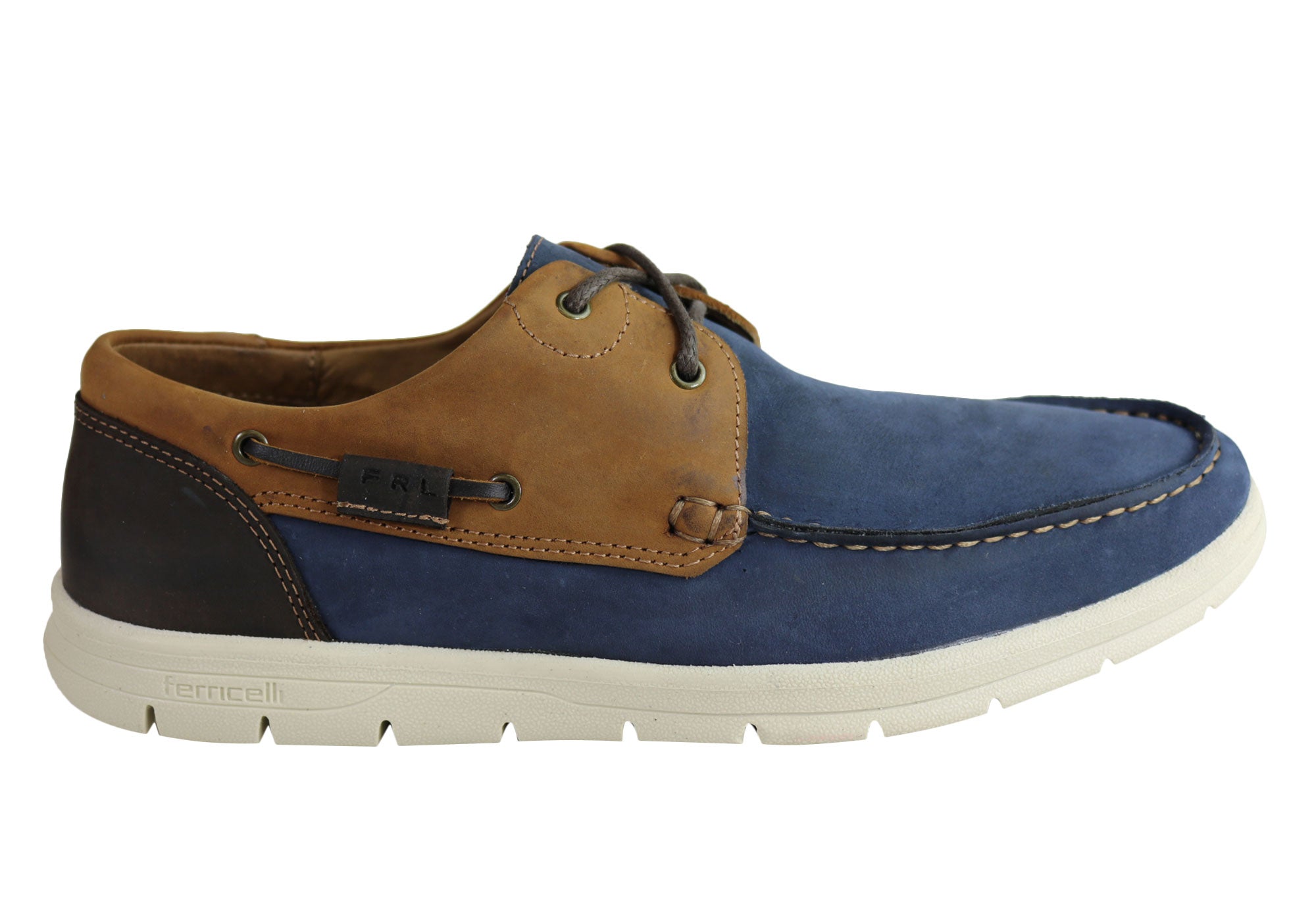 Ferricelli Men's Comfortable Cushioned Leather Lace-Up Casual Shoes - Perfect for Work, Walking & Everyday Wear