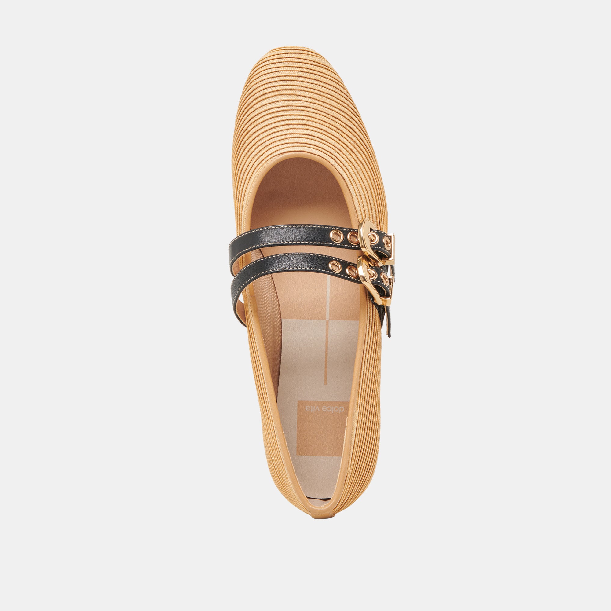 BAYLEE WIDE BALLET FLATS - Natural Raffia Women's Comfortable Slip-On Shoes for Casual Wear & Summer Outfits