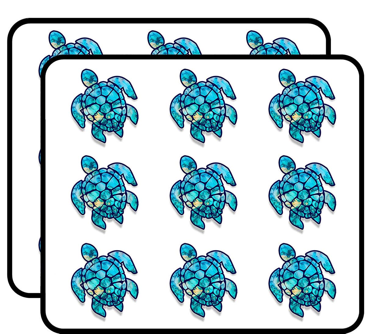 Sea Turtle Vinyl Stickers (Cyan Dream) - 18 Pack 2