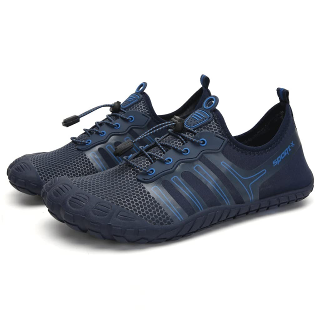 YKBTP Men's & Women's Lightweight Breathable Quick-Drying Water Shoes - Barefoot Beach Shoes for Outdoor Sports, Swimming, Hiking (Blue, Size 47) | Perfect for Beach Vacation, Water Activities & Summer Adventures