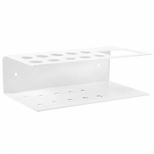 MyGift 10-Slot Wall-Mounted Metal Office Organizer - White Dry Erase Marker & Eraser Holder for Whiteboard Accessories - Perfect for Classroom, Office & Home Organization