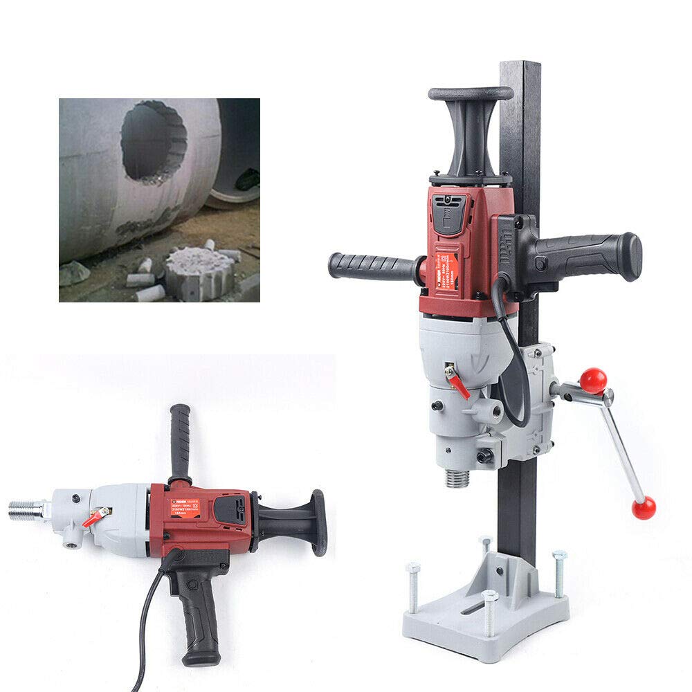 2200W Heavy-Duty Stand Drilling Machine for Concrete & Water Well Drilling - Diamond Core Drill with Wet/Dry Function, 180mm, 110V (USA Stock) - Perfect for Construction, Renovation & Well Drilling Projects