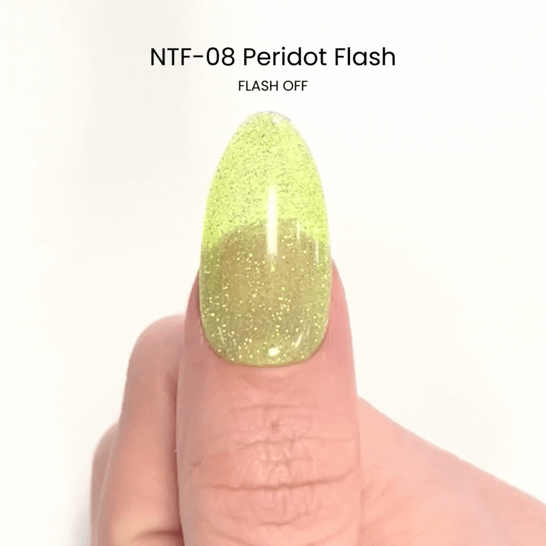 Nail Thoughts NTF 08 Peridot Flash Gel Polish - Long Lasting Green Nail Lacquer for Professional Salon & Home Manicures