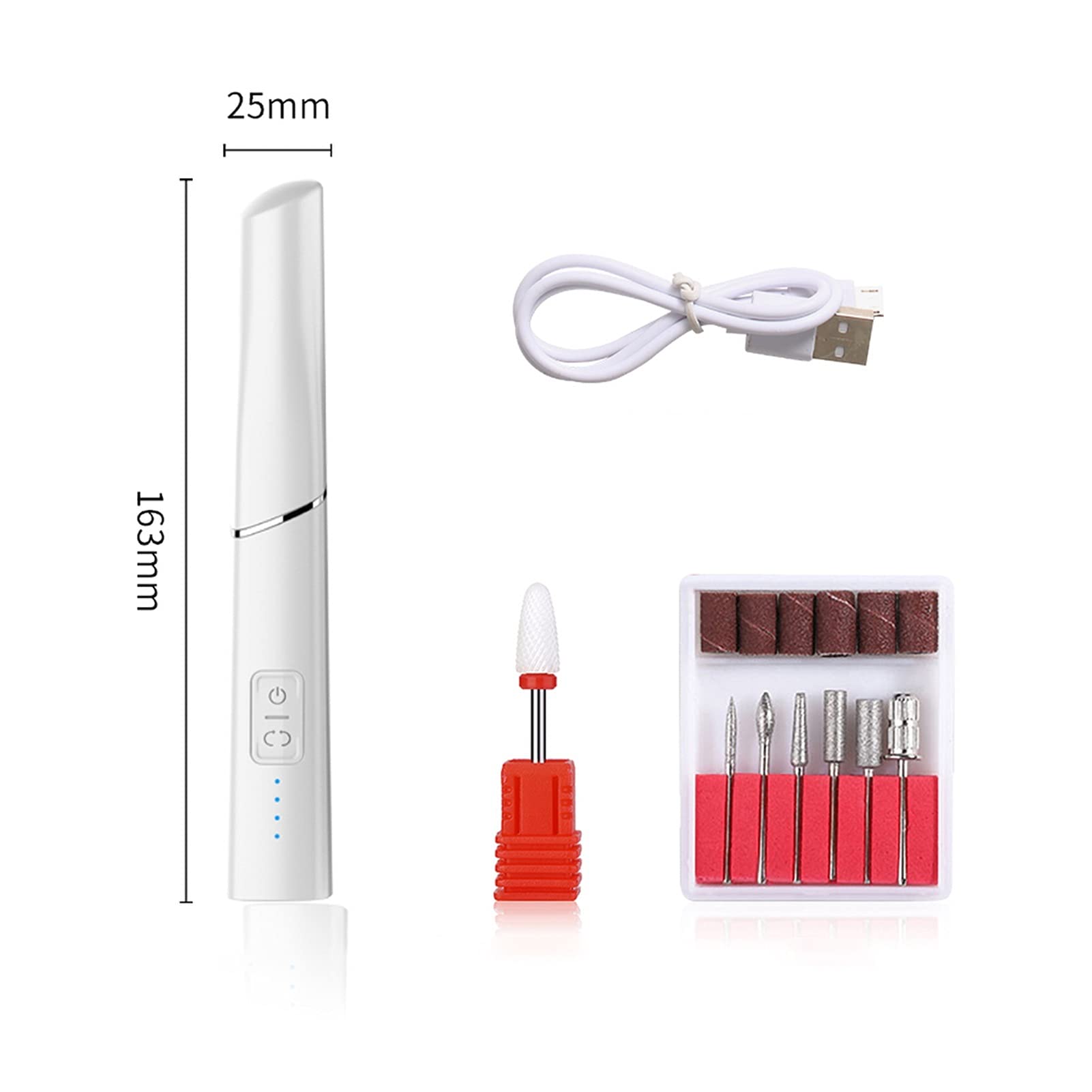 Wireless Electric Nail Drill Machine - 4 Speed Cordless Nail File for Manicure, Gel Polish & Natural Nails | Professional Nail Grinder & Polisher for Home & Salon Use
