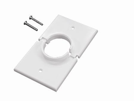 Single Gang Split Port Cable Pass Through Wall Plate - White | Cable Management for Headphones, Speakers & Electronics | Ideal for Home & Office Use