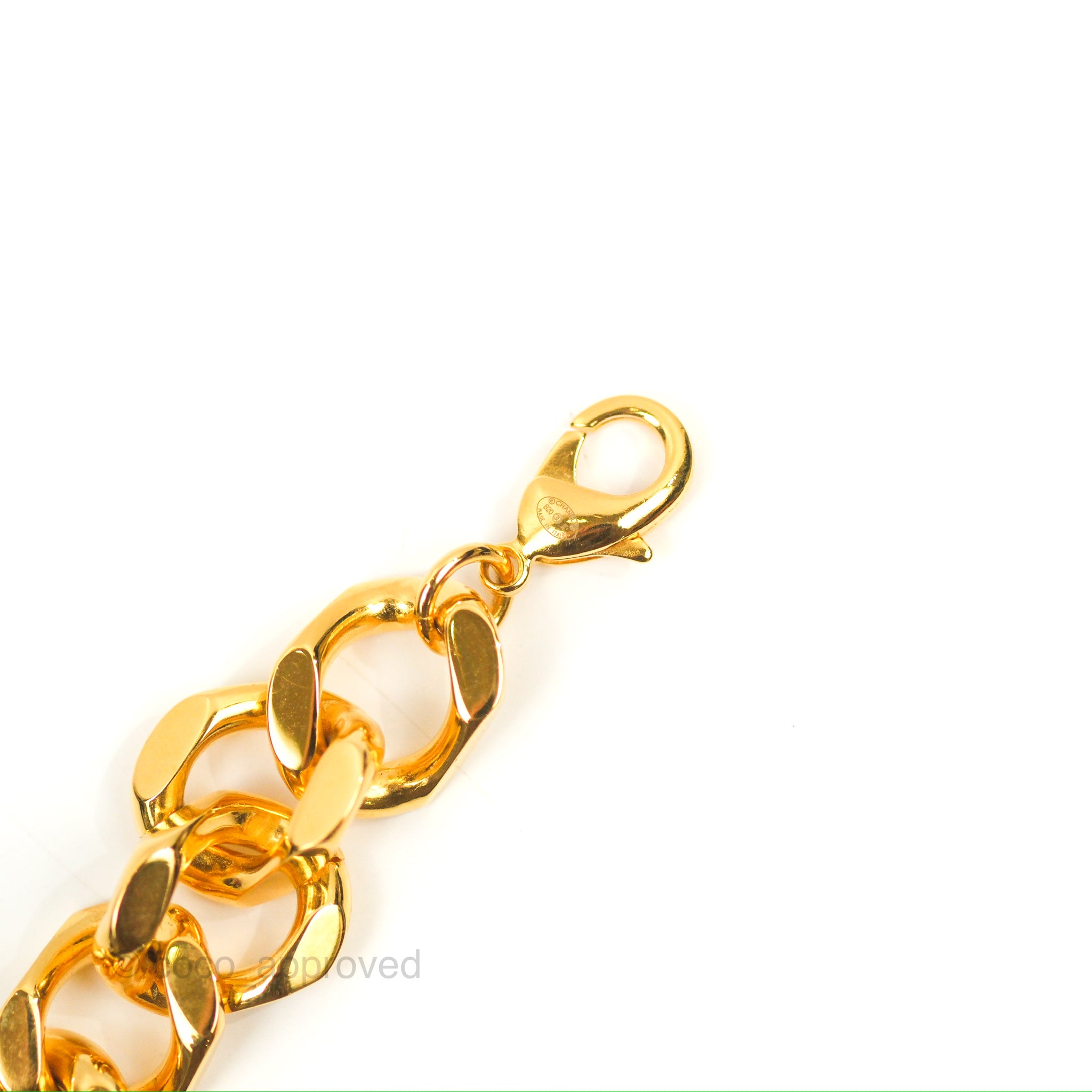 Chanel Chain CC Green Resin Bracelet in Gold Tone 20K - Elegant Fashion Jewelry for Women, Perfect for Parties, Weddings & Special Occasions