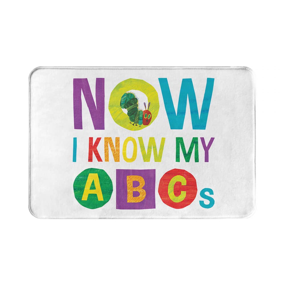 Non-Slip Washable Bath Mats for Bathroom - 16x24 Inch ABCs Themed Bath Rug, Soft Absorbent Floor Mat for Kitchen, Bedroom & Indoor Use - Perfect for Kids' Rooms, Nursery Decor and Bath Safety