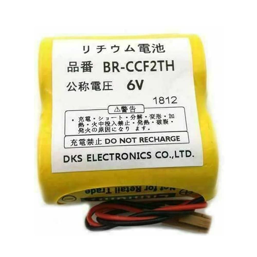 10 Pack BR-CCF2TH 6V 5000mAh Non-Rechargeable Battery with Brown Plug - Compatible with Fanuc A98L-0001-0902 & A98L-0031-0006 PLC Backup Power - Ideal for Industrial Automation & CNC Machine Maintenance