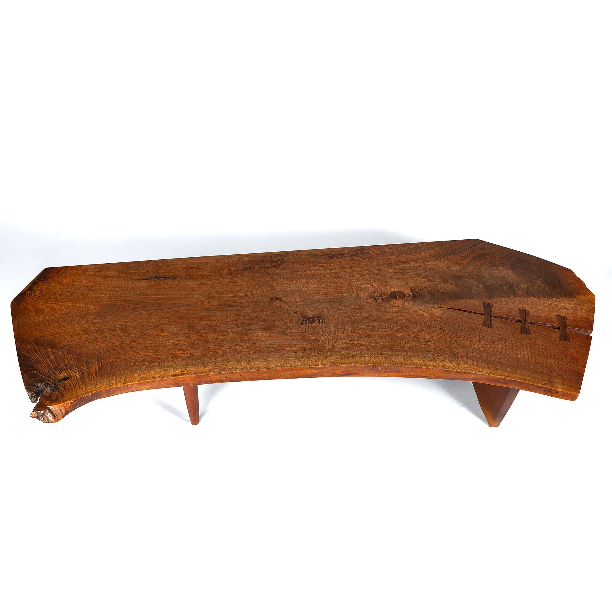 Handcrafted George Nakashima Live Edge Slab Coffee Table - Solid Wood Mid-Century Modern Furniture for Living Room & Lounge Decor