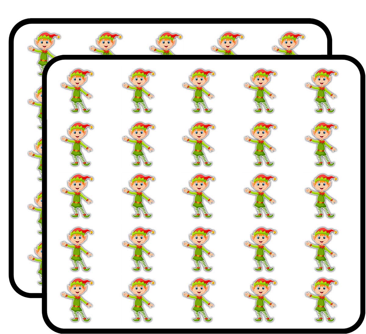Christmas Elf Stickers - 50 Pack Cute Cartoon Decals for Scrapbooking, DIY Crafts, Bullet Journals, Calendars & Kids Art Projects | Perfect for Holiday Cards, Gift Wrapping & School Activities