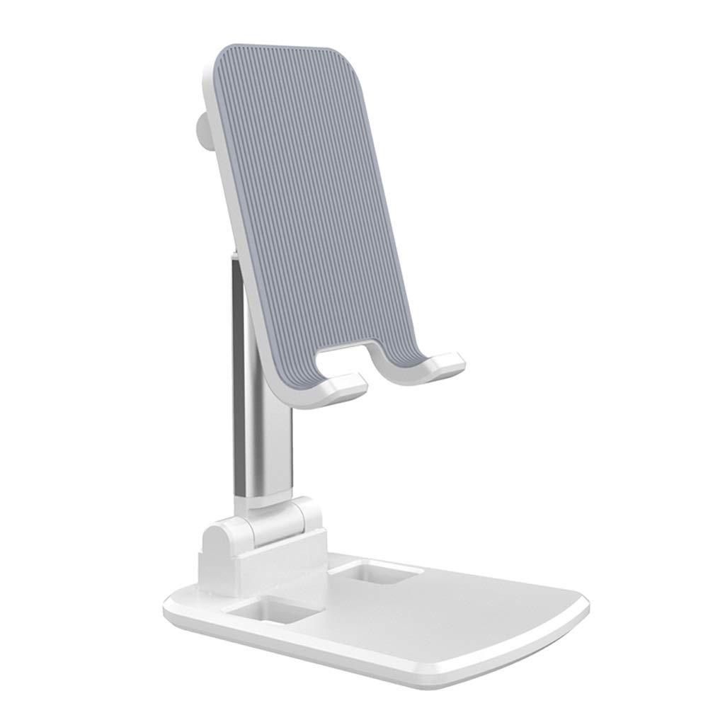 Universal Phone Stand Holder - Adjustable Desktop & Car Mount for Smartphones, Tablets - Portable & Sturdy Cell Phone Stand (White) - Perfect for Home Office, Work Desk, Car Dashboard & Travel Use
