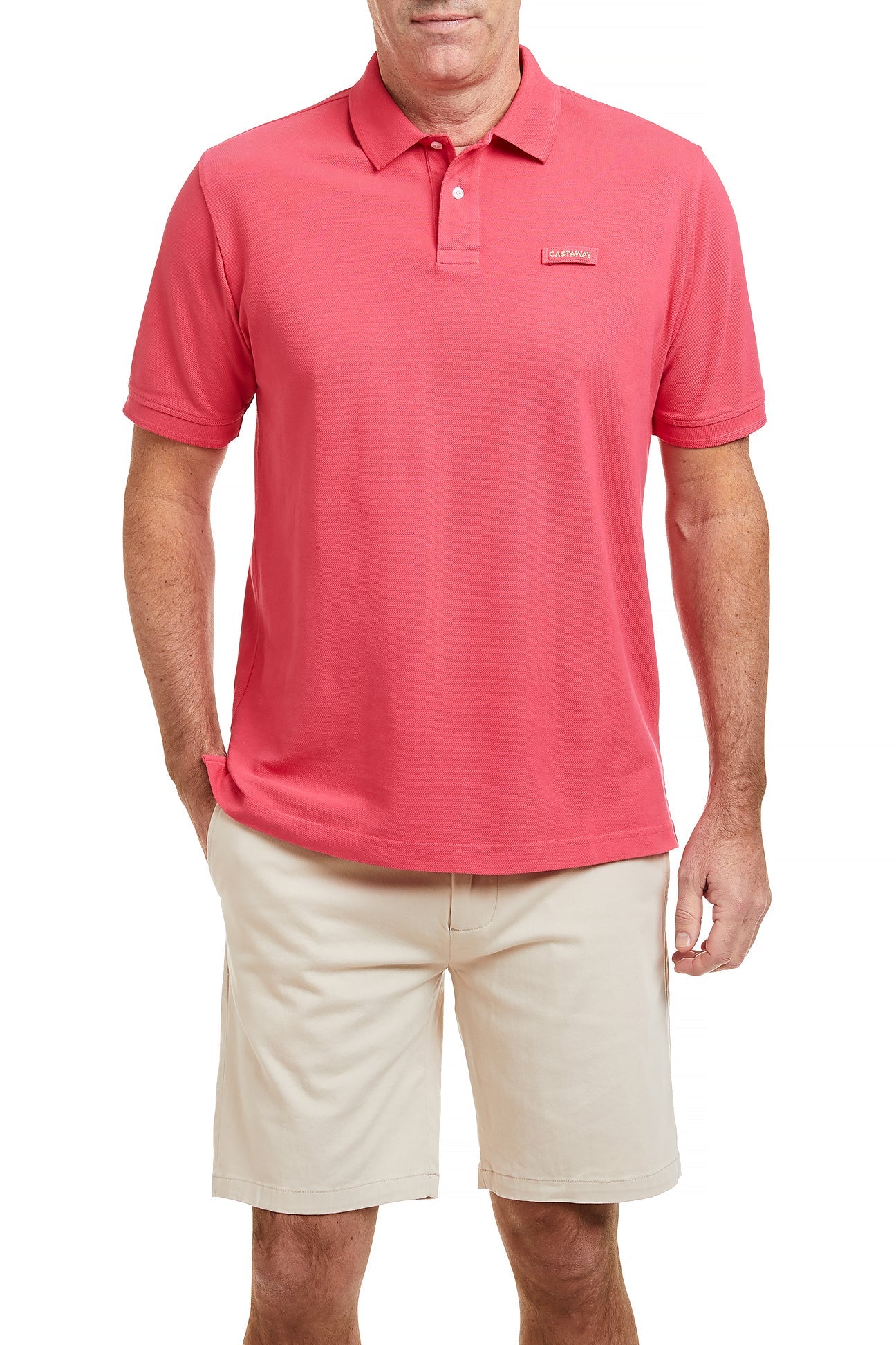 Premium Onshore Polo Shirt for Men - Sunset Red Color - Comfortable Casual & Golf Wear