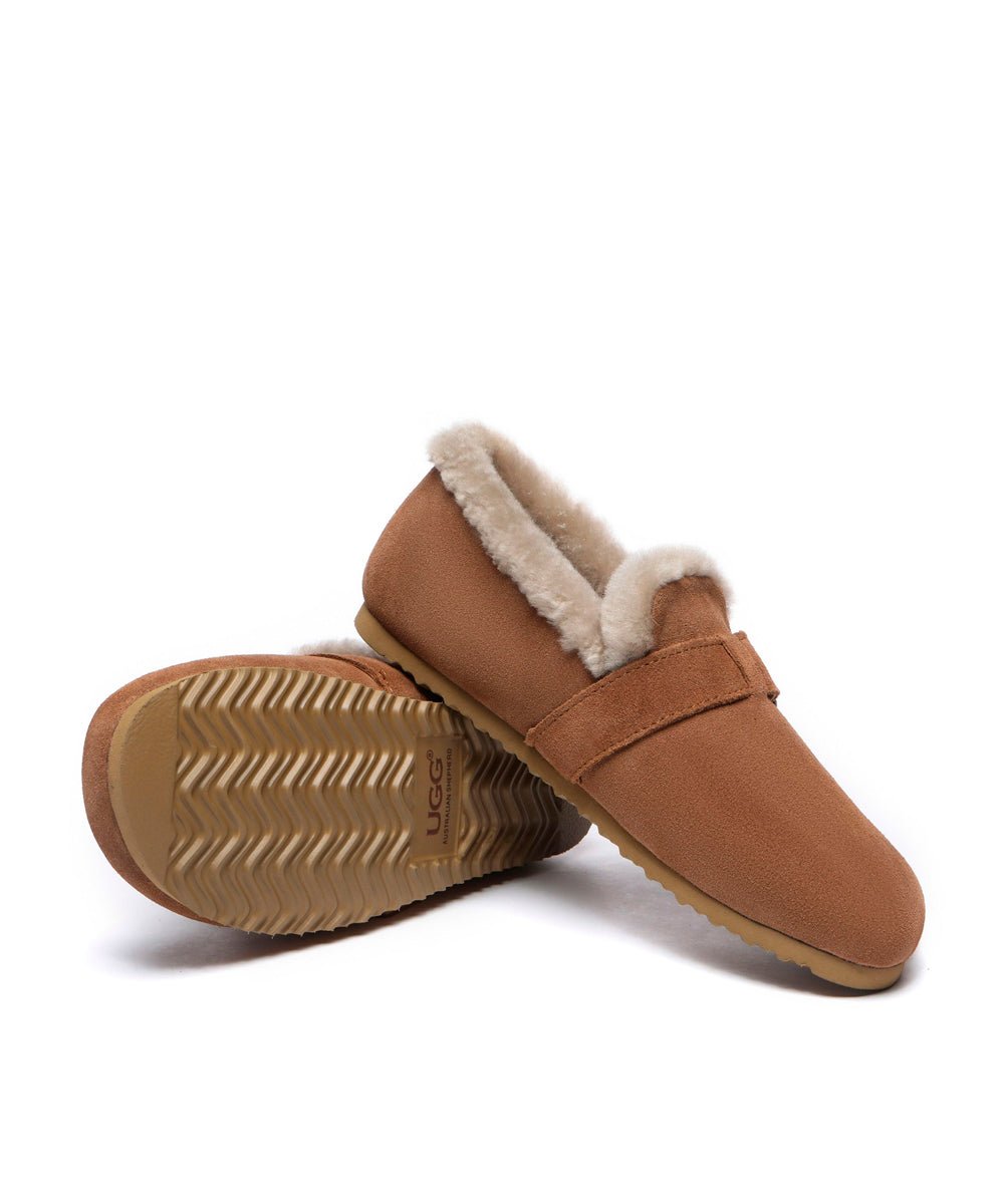 Women's UGG Monica Loafers - Comfortable Suede Slip-On Shoes with Sheepskin Lining for Casual Wear, Office & Travel