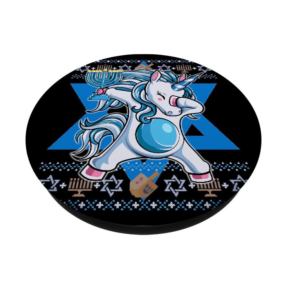 Jewnicorn Jewish Unicorn Hanukkah Pajama Girl PopSockets - Phone Grip & Stand for iPhone, Samsung, Tablets - Perfect for Hanukkah Gifts & Jewish Holiday Celebrations