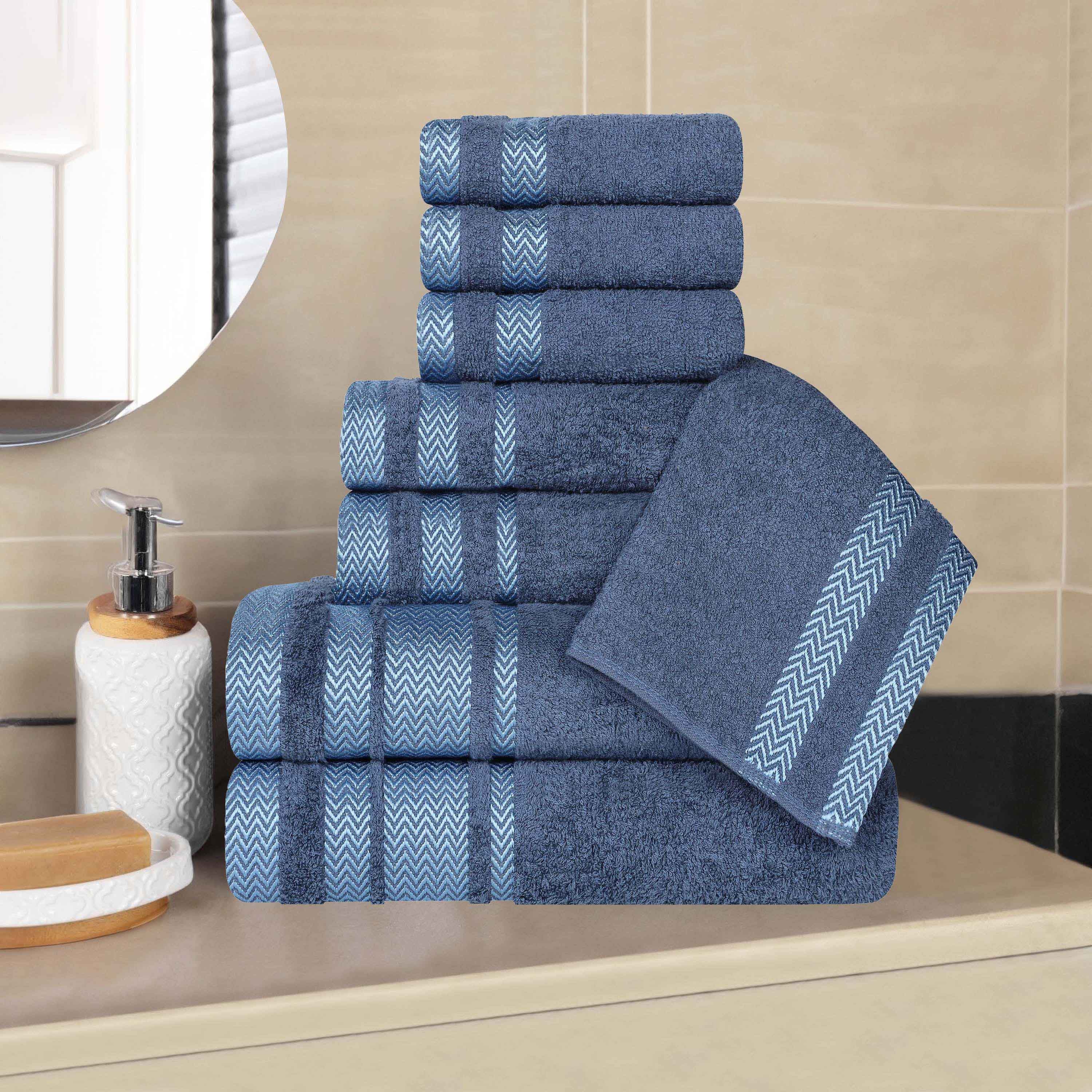 Premium 8-Piece Cotton Towel Set - Medium Weight, Soft & Absorbent Bath Towels for Spa, Gym, and Everyday Use