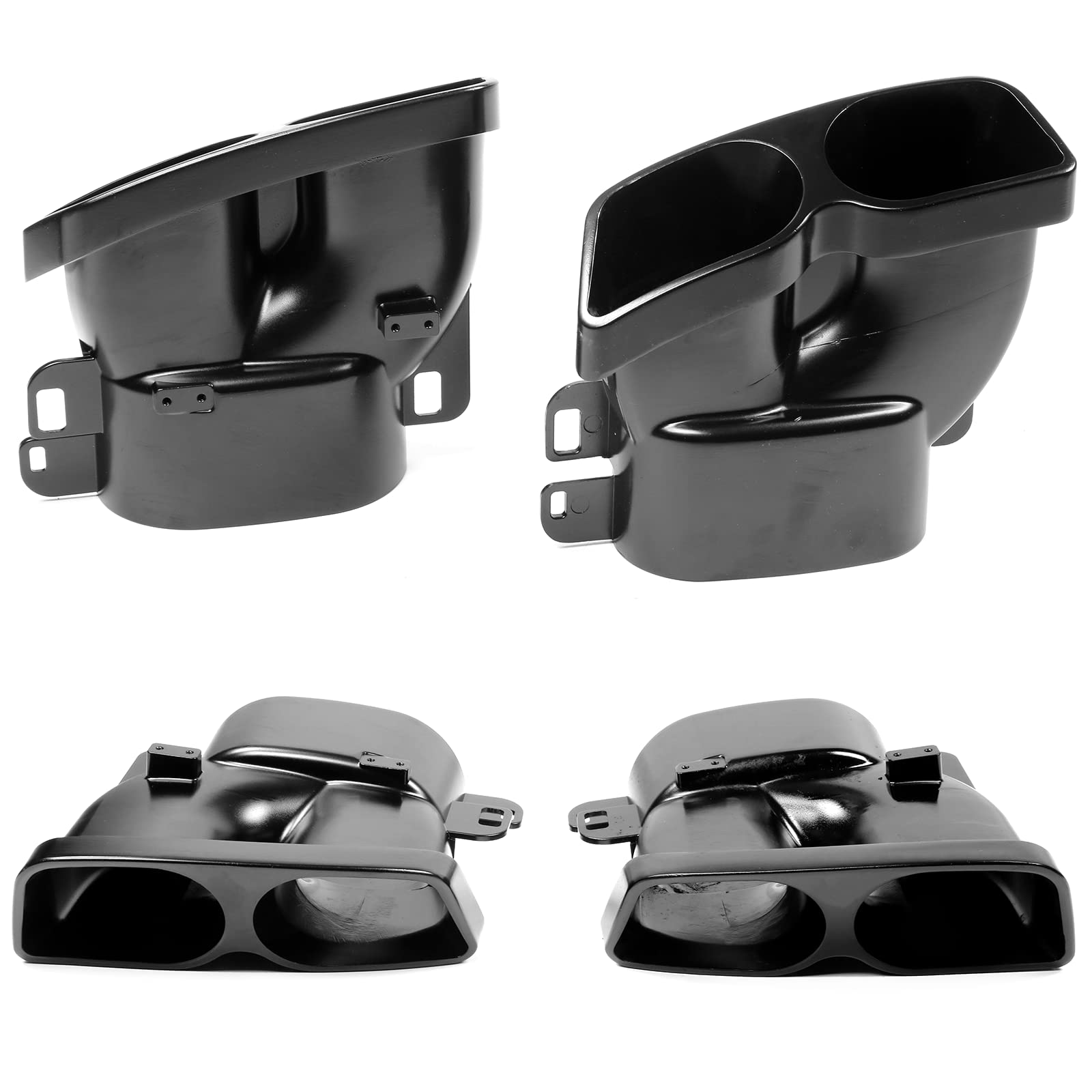 IKON MOTORSPORTS Rear Diffuser with Exhaust Tips for 2015-2021 Mercedes-Benz W205 C-Class C63 & C63S AMG | Gloss Black B-Style Rear Bumper Valance with LED Light | Perfect for Car Enthusiasts & Performance Upgrades