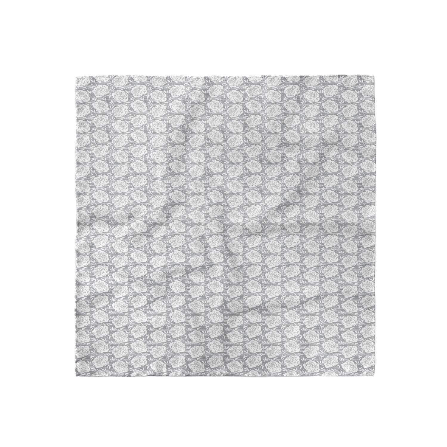 Ambesonne Floral Head Scarf - Grey Rose Bloom Hair Wrap & Bandana for Women | Boho Headband, Beach Cover Up, Yoga Accessory