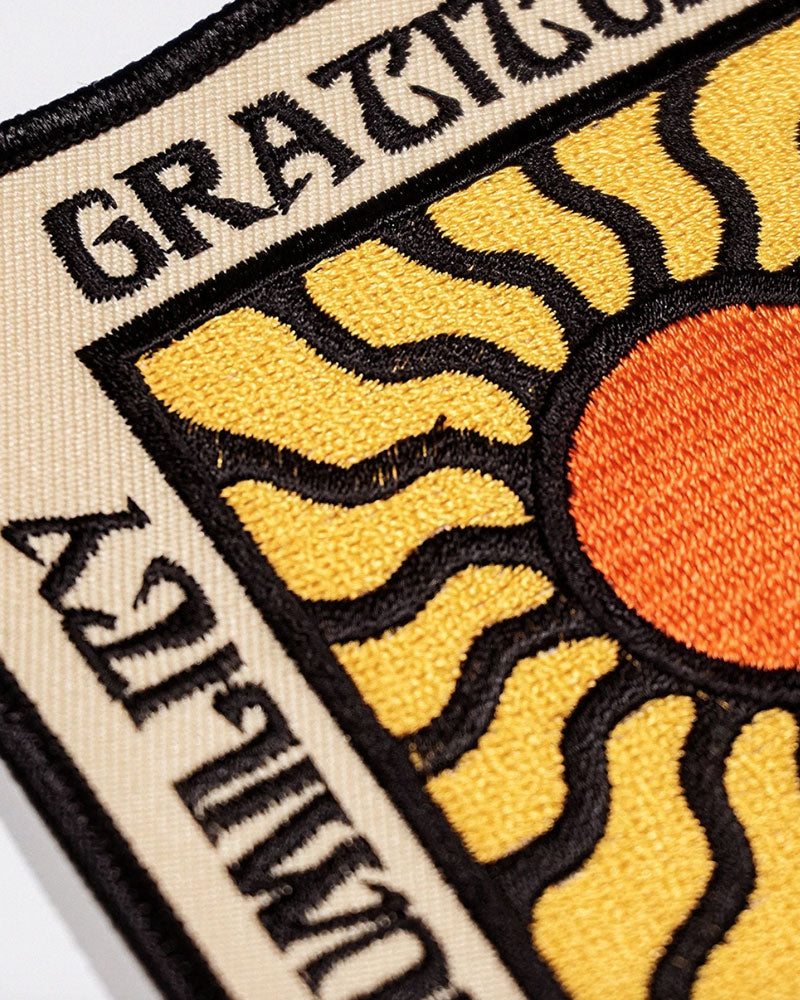 Gratitude Large Patch - Embroidered Iron-On Applique for DIY Crafts, Clothing & Accessories - Perfect for Scrapbooking, Sewing Projects & Personalized Gifts