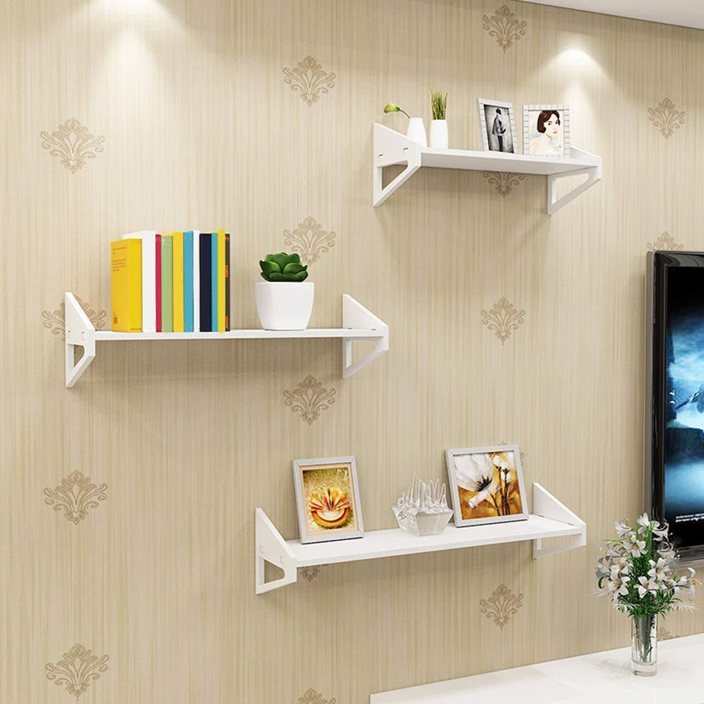 3-Piece Decorative Wall Shelf Set - Handcrafted Wooden Shelves for Home Decor, Nursery, Kitchen, Living Room & Bedroom - Perfect for Organizing & Displaying Photos, Plants & Kids' Toys