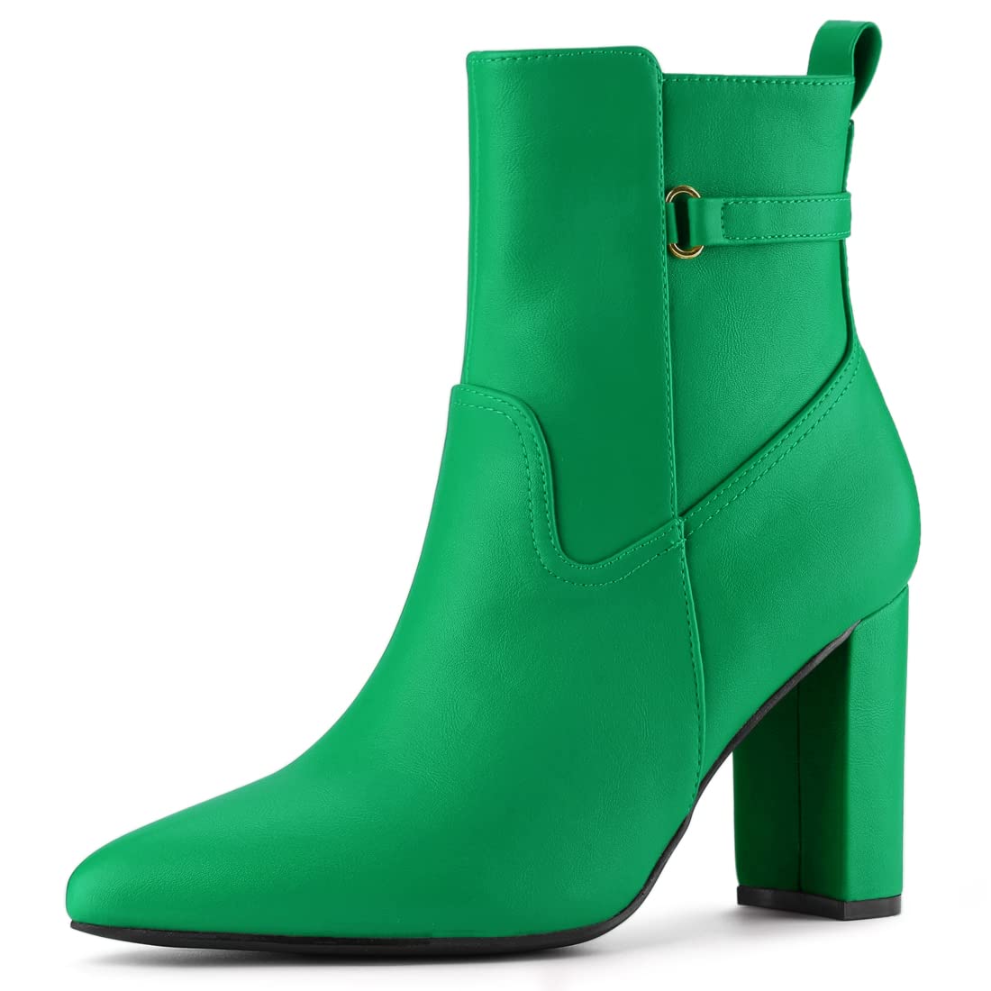 Allegra K Women's Pointed Toe Chunky High Heel Ankle Boots - Stylish Fall Winter Fashion for Office, Party & Night Out
