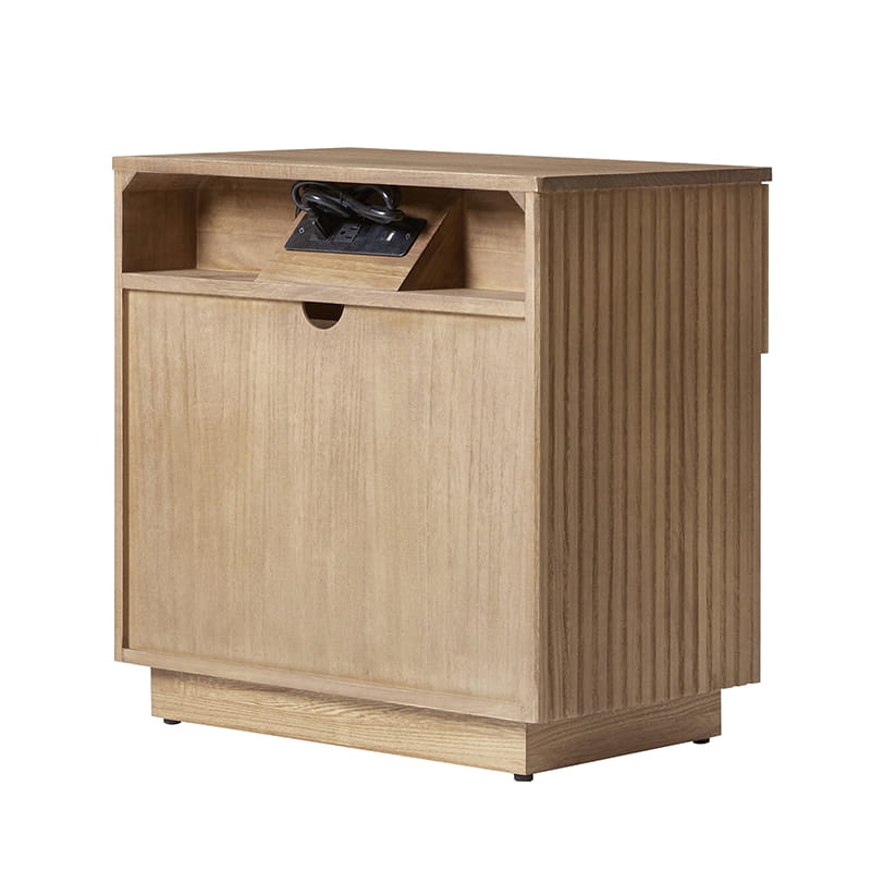 1 Drawer Nightstand with Open Shelf & USB Charging Station - Modern Bedside Table for Small Spaces, Bedroom, Living Room | Optional Types Available