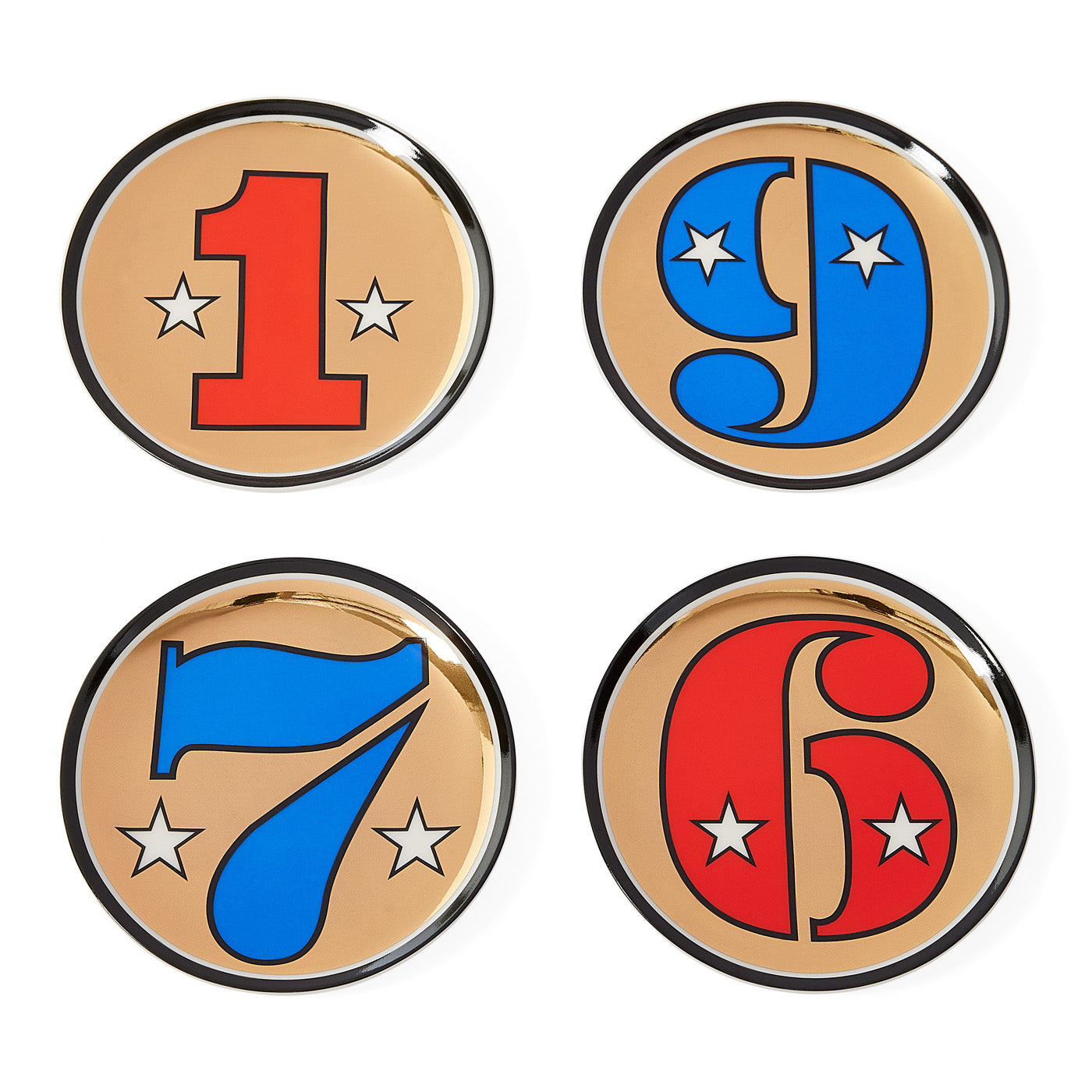 1976 Bicentennial Coasters - Set of 4 Patriotic Drink Coasters for 4th of July, American Independence Day & Vintage Home Decor