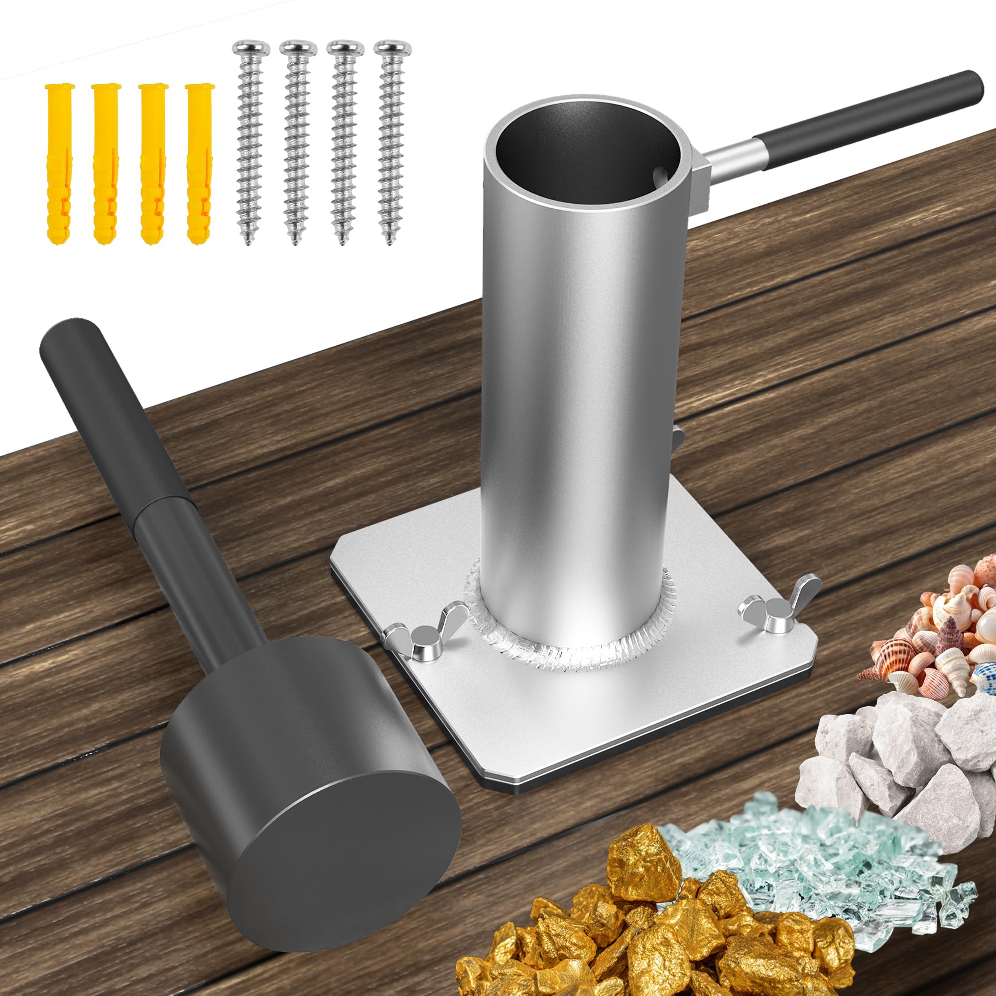 Rock Crusher & Can Crusher for Gold Prospecting - Heavy Duty Ore Crusher, Frit Maker & Glass Breaker for Mining, Gold Panning, Rockhounding | Perfect for Outdoor Adventures, DIY Projects & Metal Detecting