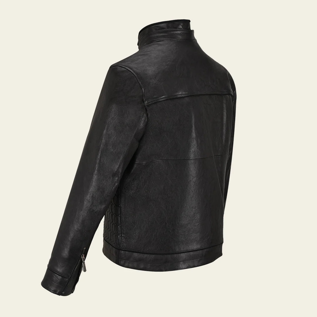 Men's Cuadra Black Leather Jacket - Stylish Casual Fashion Dress Coat for Everyday Wear | Perfect for Outings, Dates & Nightlife