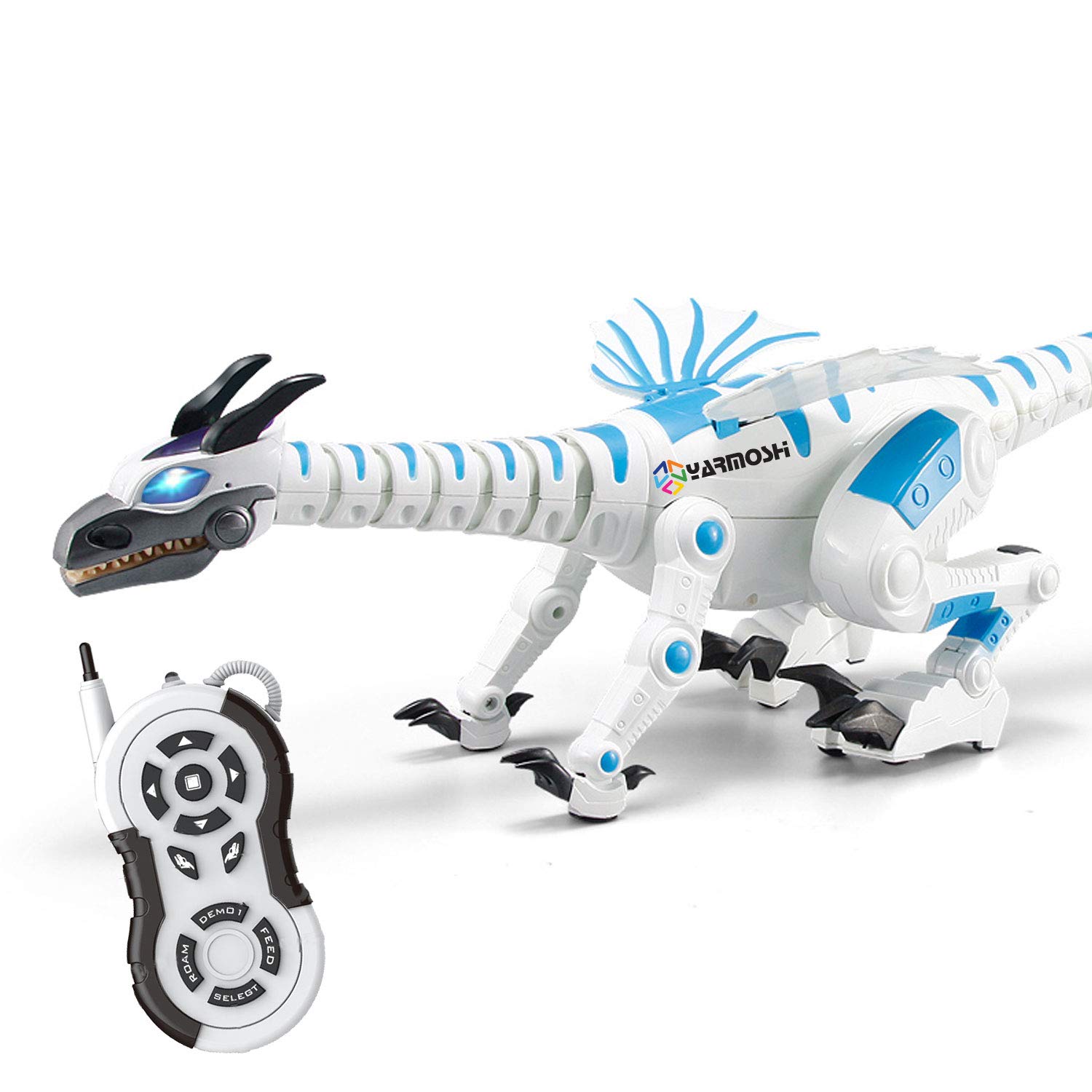 YARMOSHI Remote Control Dragon Robot Toy - 28 Inch Large Walking & Running Robotic Dragon with LED Lights, Moving Head & Tail, Sound Effects - USB Rechargeable - Gift for Boys & Girls Age 3+ - Perfect for Fantasy Play, Birthday Parties & STEM Learning