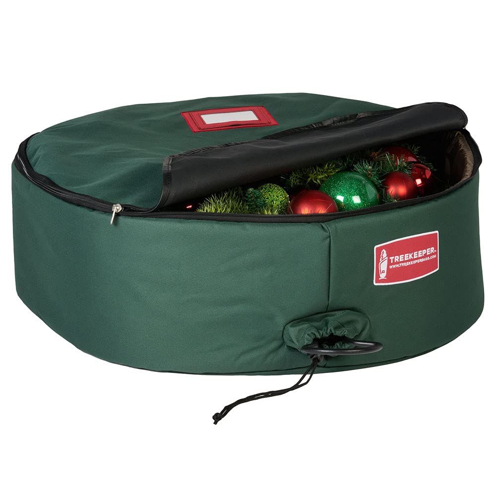 60 Inch Christmas Wreath Storage Bag - Large Holiday Wreath Organizer for 60-Inch Decorations | Hanging Hook Design Protects Wire Frames from Sagging & Damage | Perfect for Seasonal Decoration Storage & Home Organization