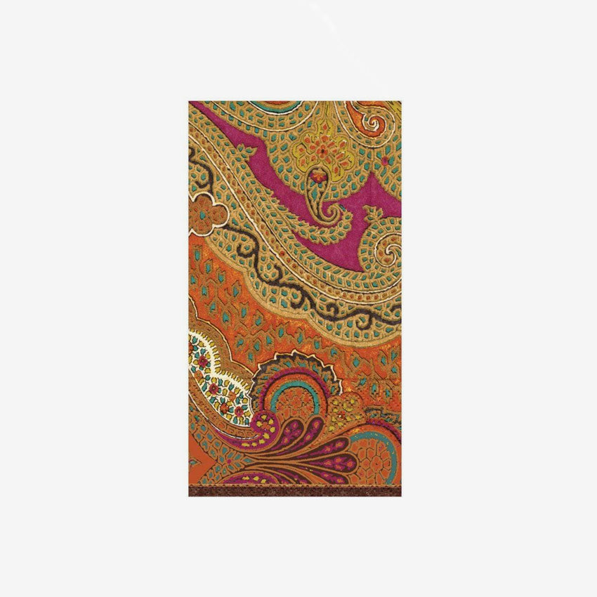 Caspari Jaipur Spice Printed Cocktail Napkins - 50 Count, Vibrant Indian Design for Parties, Weddings & Home Decor
