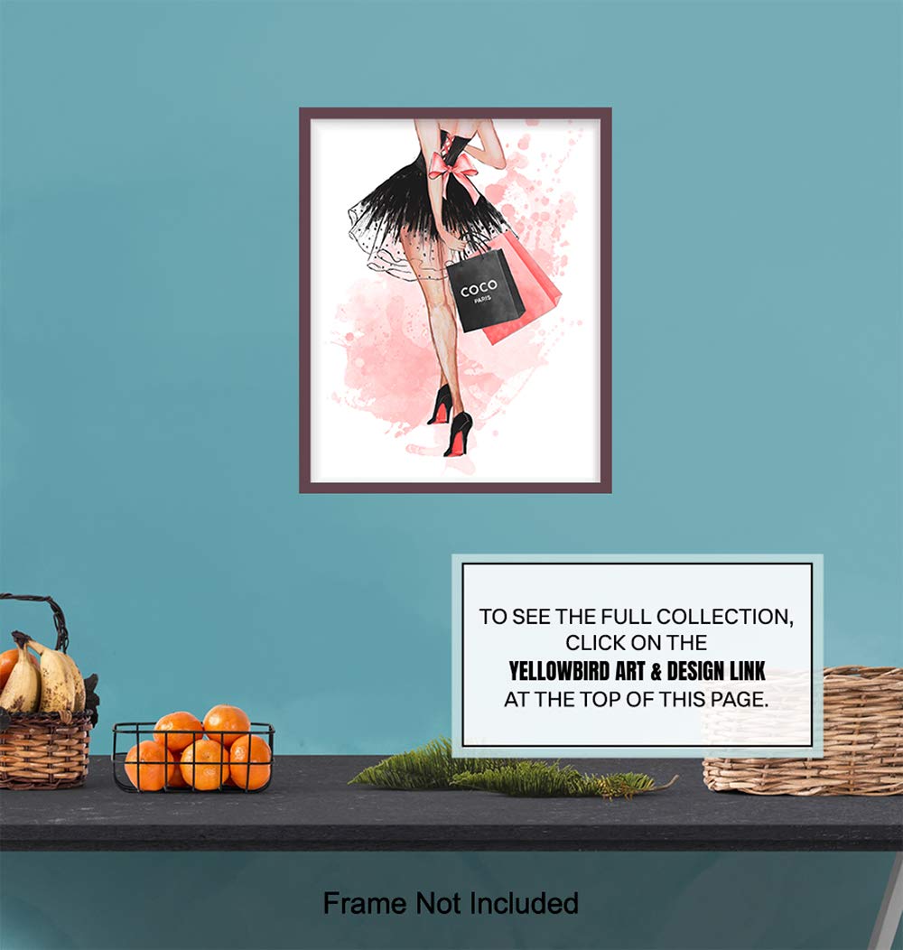 Glam Fashion Wall Art & Decor - Elegant Woman Wall Picture - High Fashion Design - Pink Luxury Poster Print - Perfect Gift for Women, Teens & Girls - Ideal for Living Room, Bedroom & Office Decor