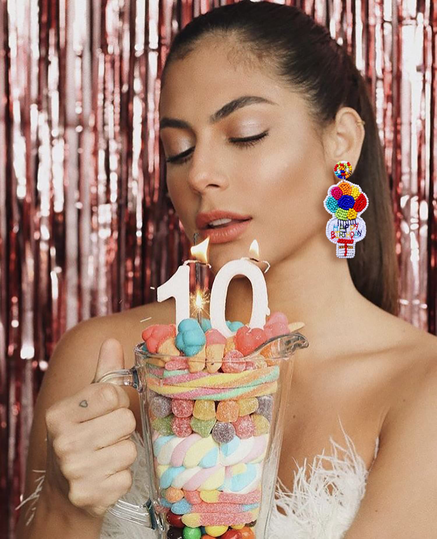 Handmade Beaded Birthday Earrings for Women - Colorful Balloon Drop Dangle Earrings | Perfect Birthday Party Jewelry Gift for Her | Great for Birthday Celebrations, Girls Night Out & Special Occasions