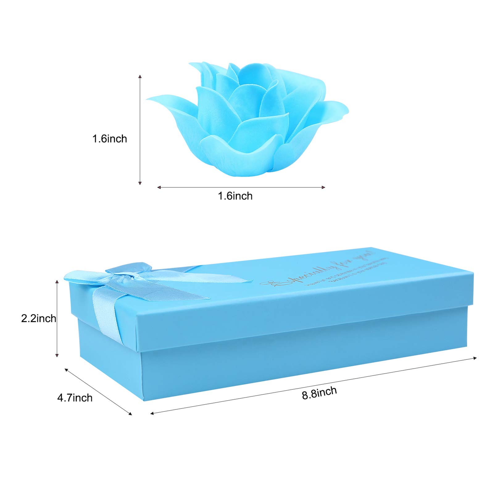 18 PCS Floral Scented Rose Petal Bath Soap Set with Plant Essential Oils | Luxury Handmade Soap Gift for Women, Girls, Mom | Perfect for Valentine's Day, Birthday & Christmas Gifts | Blue Rose Soap for Relaxing Bath & Spa Experience