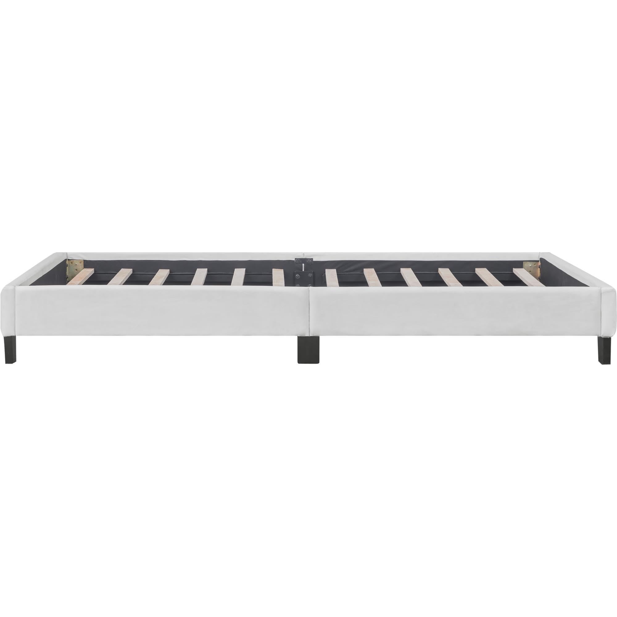 Camden Isle Acton Queen Size Platform Bed with 2 Nightstands - White Wooden Bed Frame for Modern Bedroom | Perfect for Small Spaces & Guest Rooms