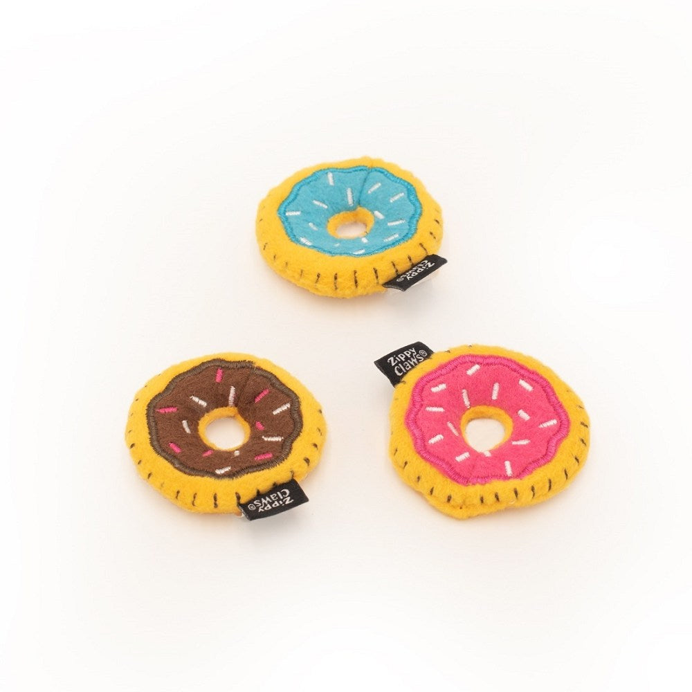 Mini Donut Cat Toy - Interactive Kitten Play Toy with Catnip - Perfect for Indoor Play & Training
