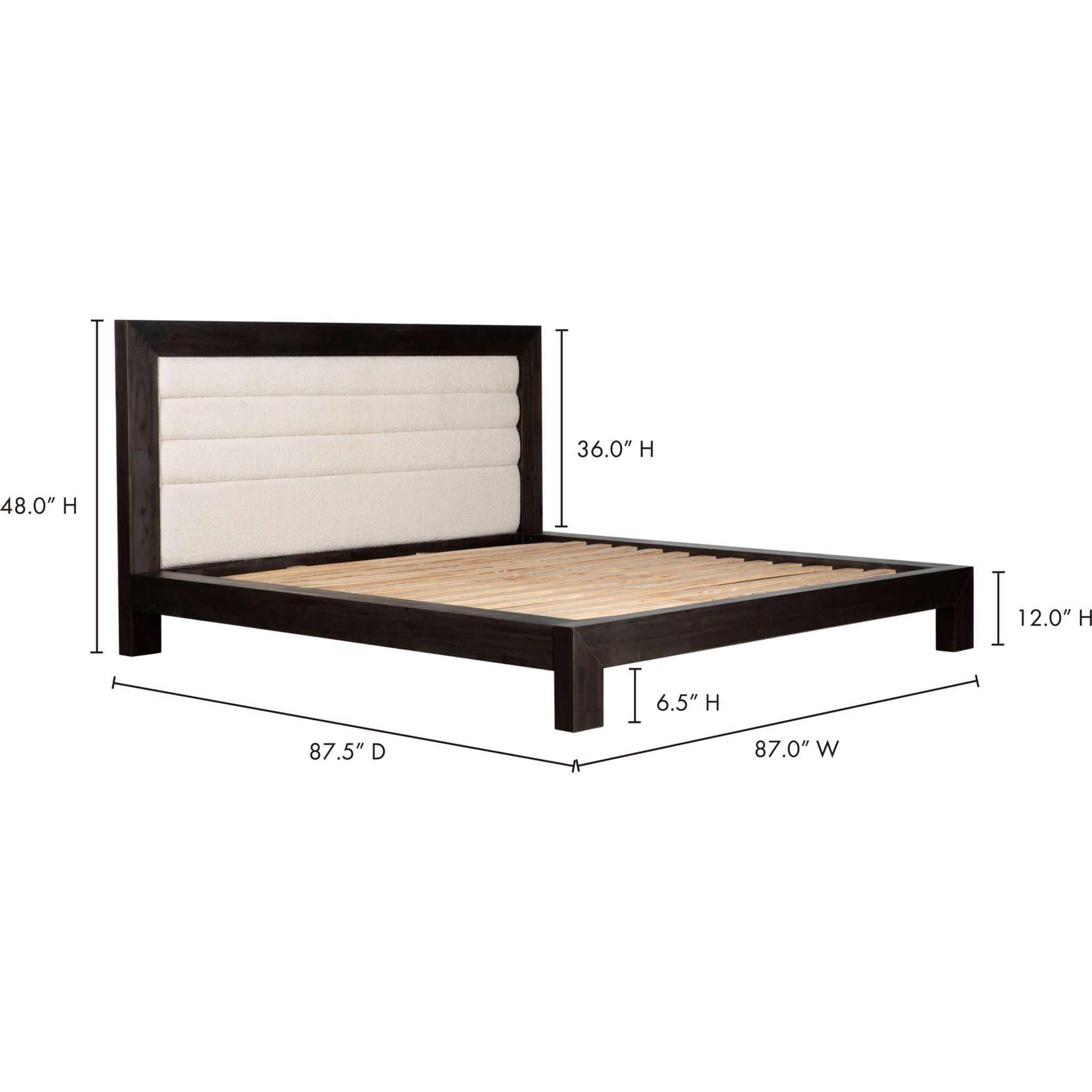 Ashcroft Platform Bed Frame - Dark Grey Queen Size, Modern Minimalist Bedroom Furniture for Small Spaces & Apartments