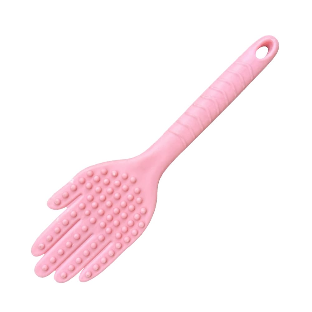 Textured Rubber Palm Shaped Spanking Paddle - BDSM Sex Toy for Couples, Women & Gay Play - Flexible SM Bondage Flirt Toy with Bumps for Adult Spanking Games | Perfect for Bedroom Fun, Roleplay & Sensual Play (Pink)